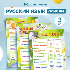 Набор плакатов Выручалкин, Русский язык, основы, 400х600, 3 шт