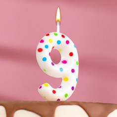 Свеча в торт на день рождения «?Цветное конфетти»?, цифра "9", 5.5 см Страна Карнавалия