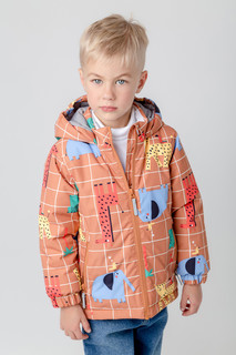 Куртка детская Crockid 1B JKT 009 1 b, светлый терракот, звери на клетке, 86
