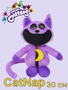 Мягкая игрушка, Poppy Playtime 3, глубокий сон Catnap, фиолетовый, 30 см No Brand