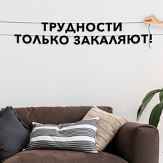 Гирлянда-растяжка Трудности только закаляют! VN300 черная No Brand