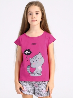 Пижама детская Апрель ф393001н110Р1, розовый12+зверушки на светло-сером Мечты о рыбе, 92