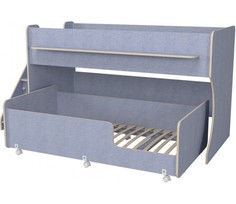 Капризун кровати Двухъярусная кровать Р444-2 Капризун 7 с лестницей с ящиками лен голубой