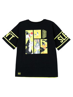 Футболка детская PlayToday 12441118, черный; светло-зеленый, 134