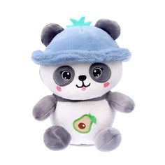 Мягкая игрушка Панда в панамке, 20 см No Brand