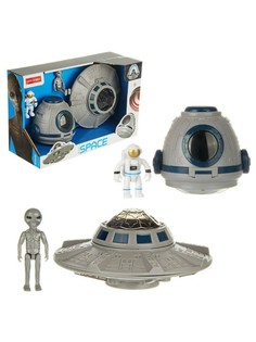 Игровой набор Junfa Покорители космоса Летающая тарелка 2 предмета