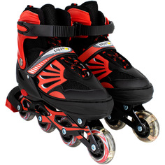 Роликовые коньки Maksi-junior ASK-141V-222 черно-красный 34-37