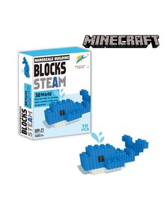 3D пазл развивающий конструктор для детей Fun Toy Майнкрафт F&T042 бело-голубой