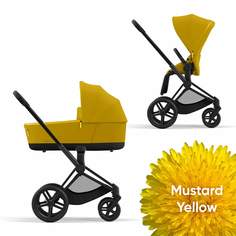 Cybex Priam IV Коляска 2 в 1, шасси IV Matt Black ручка Black/текстиль Mustard Yellow
