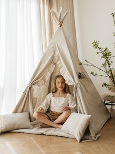 Игровая палатка Саваня Детский игровой вигвам с ковриком и подушкой