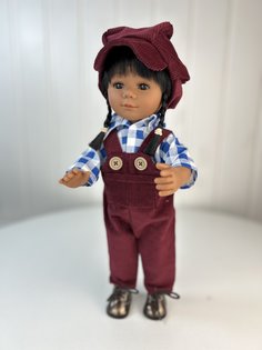 Кукла TuKiTu Мариэтта, брюнетка с косичками, в комбинезоне, 34 см, 22073