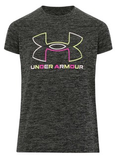 Футболка Беговая Under Armour Tech Bl Twist Ss Black/Team оранжевый, 140