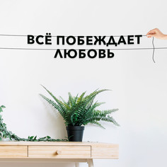 Гирлянда-растяжка Всё побеждает любовь VN785 черная No Brand