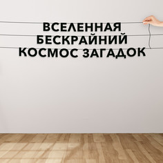 Гирлянда-растяжка Вселенная - бескрайний космос загадок VN027 черная No Brand
