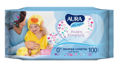 Влажные салфетки детские Aura ULTRA COMFORT 0+ big-pack с крышкой 100х6 шт
