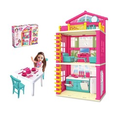 DeDe Дом для куклы Lolas house 3 floors, с куклой и аксессуарами