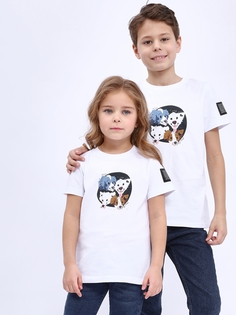 Футболка детская КосмоМерч ДФ, Белка и Стрелка белая, 104