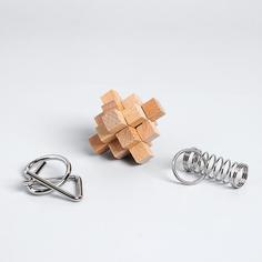 Puzzle Металлические головоломки «Загадки первооткрывателей» (набор 3шт), в пакете