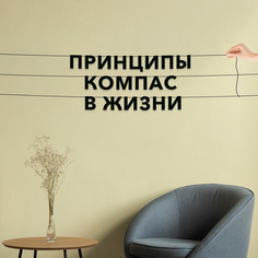 Гирлянда-растяжка Принципы компас в жизни VN433 черная No Brand
