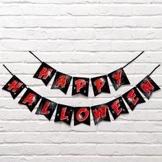 Гирлянда на ленте "Happy Halloween", пауки, 250 см Страна Карнавалия