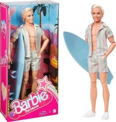 Кукла Barbie Кен с доской для серфинга, 30 см
