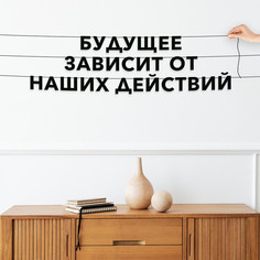 Гирлянда-растяжка Будущее зависит от наших действий VN157 черная No Brand