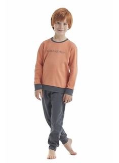 Пижама детская BlackSpade BS40110, оранжевый с серым, 116