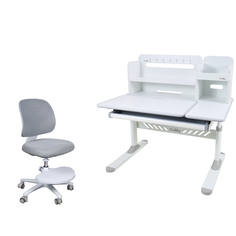 Парта с надстройкой и кресло Cubby Nerine Marte Grey
