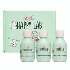 Happy Lab Kids Подарочный набор для детей: гель для душа, пена, шампунь 100 мл x 3