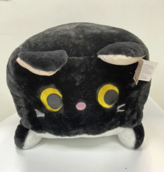 Мягкая игрушка Кот -кубик, пушистый, черный 45 см, Котокуб Original Toys
