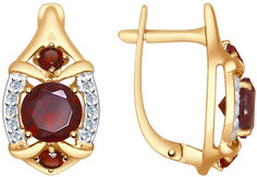 Серьги из красного золота AllTime 724666_s, гранат\фианит