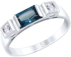 Кольцо из белого золота р. 18 AllTime 715095_s, топаз\фианит Swarovski
