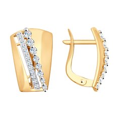 Серьги из красного золота SOKOLOV 027709-4, фианит