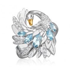 Кольцо из белого золота р. 19,5 PLATINA jewelry 01-5784-01-201-1120, топаз