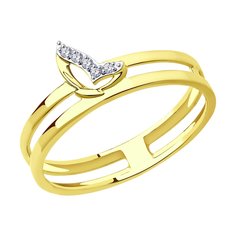 Кольцо из желтого золота р. 16 SOKOLOV 018816-2, фианит