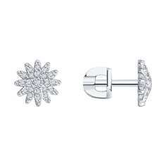 Серьги из белого золота SOKOLOV 1022290-3, бриллиант