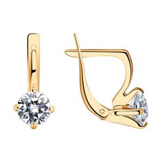 Серьги из желтого золота SOKOLOV 021987, фианит