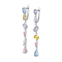 Серьги из серебра SOKOLOV 94026619, фианит