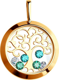 Кулон из красного золота AllTime 035074_s, фианит\стекло