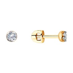 Серьги из красного золота SOKOLOV 0200397, фианит