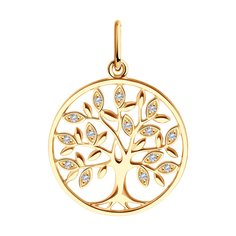 Подвеска из красного золота SOKOLOV 036578, фианит
