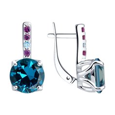 Серьги из серебра SOKOLOV 92022472, ситалл искусственный\фианит