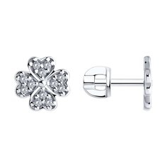 Серьги из серебра SOKOLOV 94026642, фианит