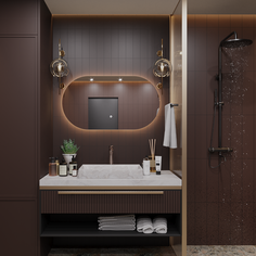 Зеркало Оливия 65*130 "парящее" для ванной c тёплой LED-подсветкой горизонтальное Alias