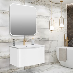 Мебель для ванной Runo Тоскана 80 с зеркалом Руан 80х80 белый РУНО