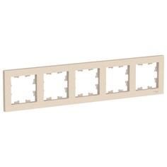 Рамка SE AtlasDesign, 5 постов, универсальная, бежевая, ATN000205 Systeme Electric