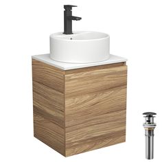 Тумба Bau Dream Blackwood 50,раковина BAU Element D40,смеситель Hotel Black,выпуск Bauedge