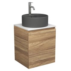 Тумба Bau Dream Blackwood 50,раковина BAU Element D41,темно-серая,смеситель Hotel Dream Bauedge