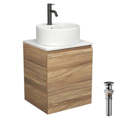 Тумба Bau Dream Blackwood 50,раковина BAU Element D40,смеситель Hotel Dream Black,выпуск Bauedge