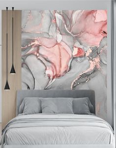 Фотообои Dekor Vinil Флюид, мрамор в серо-розовых оттенках 200х270 см